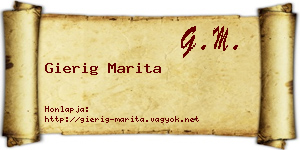 Gierig Marita névjegykártya